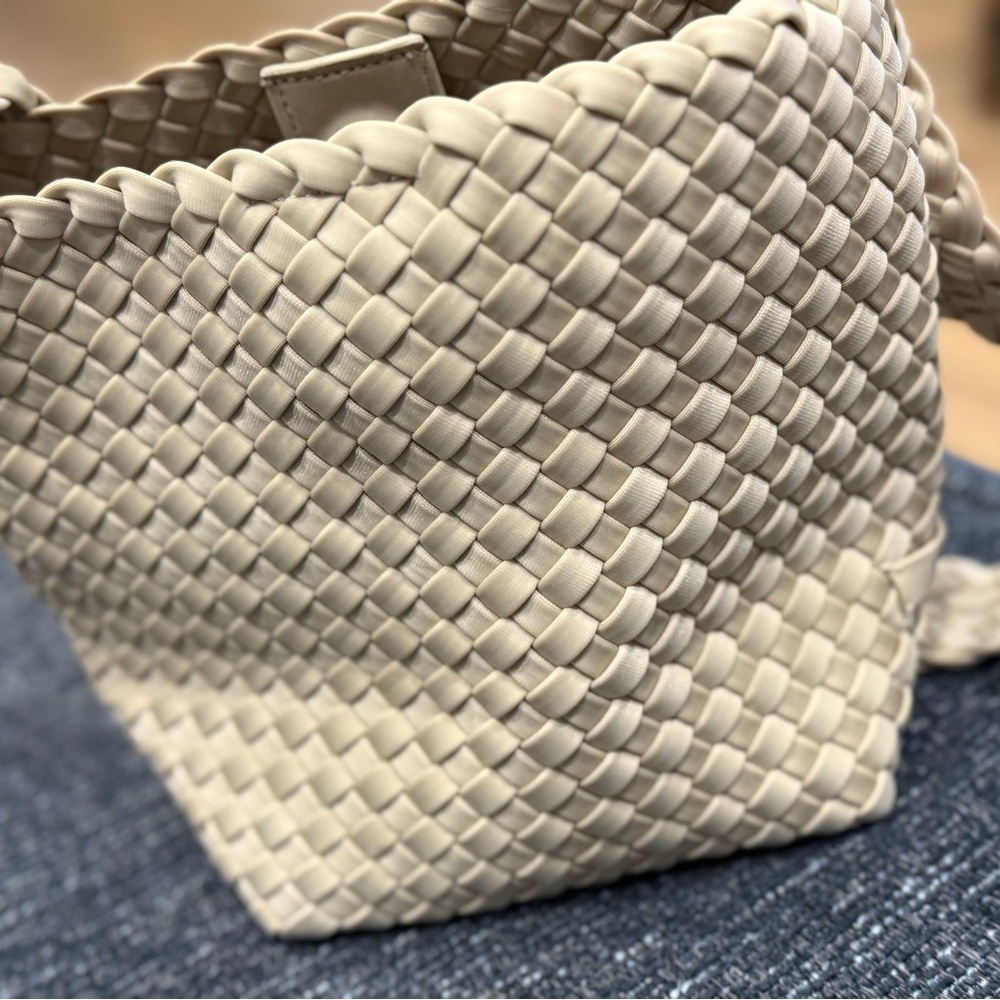 Naghedi Laguna Bag with Removable Change Purse Insert in Ecru Woven Bag - Picture 11 of 12